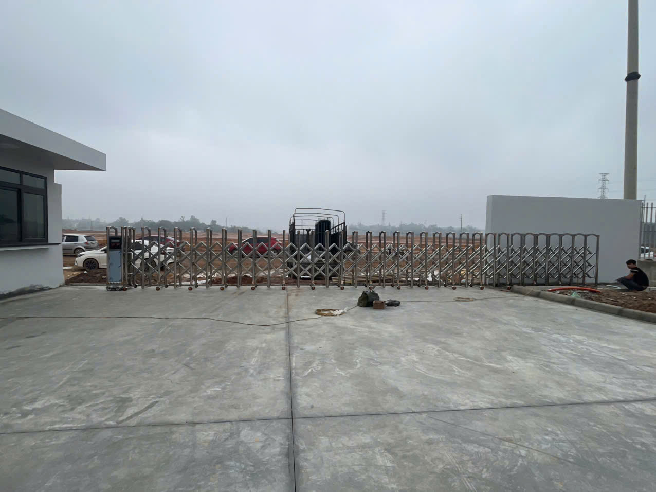  lắp đặt cổng xếp inox nam định , barie 